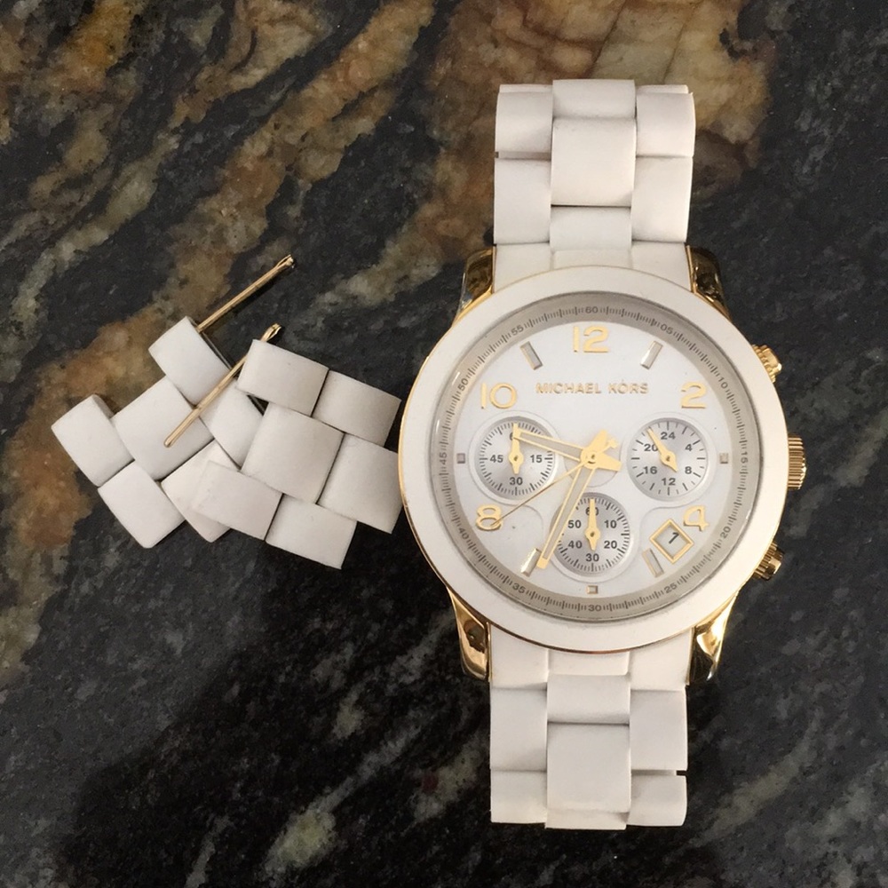 Michael Kors White & Gold Watch